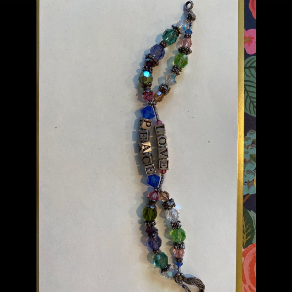 LOVE and PEACE Crystal Bracelet
